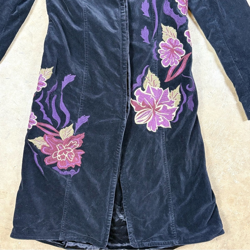 Women's Size 27 Buffalo David Bitton Floral Embroidered Pea Coat - Picture 2 of 7